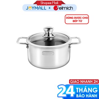 Nồi Inox 3 lớp đáy liền Elmich Trimax classic 2405OL 16cm, 2408OL 24cm, Hàng chính hãng, dùng được mọi loại bếp -JoyMall