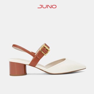 Giày Cao Gót Nữ 5cm Thời Trang JUNO Hở Hậu Khoá Trang Trí CG05134