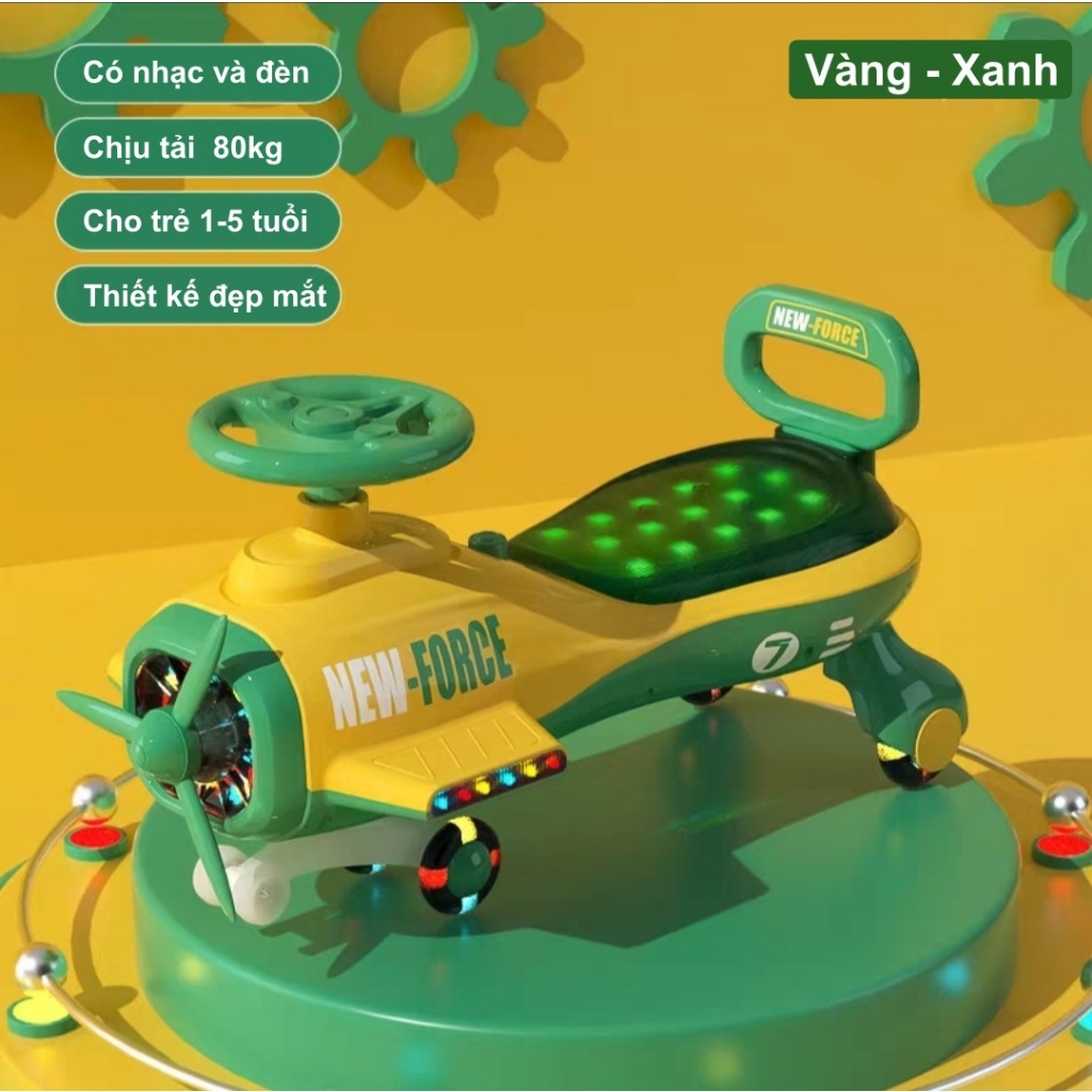 Xe lắc cho bé mẫu máy bay - Xe lắc kiêm xe chòi cho bé từ 1-5 tuổi