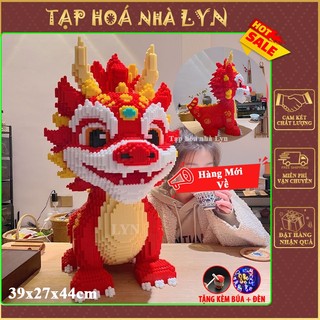 Đồ chơi lắp ghép kỳ lân đỏ 45cm - lắp ghép rồng đỏ - tháo lắp toy bộ lắp ráp xếp hình