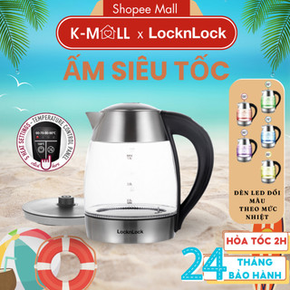 Ấm đun siêu tốc LocknLock thủy tinh 1.8L EJK341 ,có điều chỉnh nhiệt độ sôi, đèn đổi màu - K-MALL