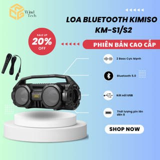 Loa Hát Karaoke Wind Tech Loa Xách Tay Kimiso KM-S1/S2 - 2 Bass Cực Mạnh, Tặng 1 Micro Có Dây Hát Karaoke