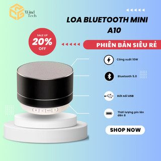 Loa bluetooth Wind Tech Loa mini A10 vỏ nhôm, Âm Thanh Tuyệt Hay Led nháy theo nhạc