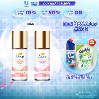 Lăn ngăn mùi dưỡng sáng cao cấp Dove tinh chất serum dành cho nữ với 3% Niacinamide giúp da sáng mịn đều màu 45ml