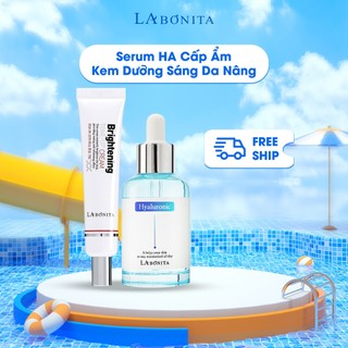 Combo Căng Bóng Làn Da Serum HA Cấp Ẩm + Kem Dưỡng Sáng Da Nâng Tone La Bonita Tone Up Brightening Cream