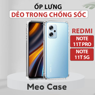 Ốp lưng Redmi Note 11T Pro, Redmi Note 11T 5G, TPU dẻo trong suốt chống sốc, ốp điện thoại bảo vệ viền camera | Meo Case