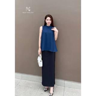 N1936 Set Áo Sát Nách Và Chân Váy Suông NEED VADLADY Chất Liệu Chéo Mềm Cao Cấp