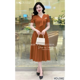  MDU3982 Váy thiết kế thanh lịch và sang trọng với chất liệu Mango Ý cao cấp, hàng 2 lớp có lót lụa.