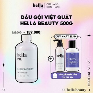 Dầu Gội Giảm Rụng Blueberry 500g Hella Beauty Cho Da Dầu, Giảm Bết Phục Hồi Hư Tổn, Dưỡng Tóc Mềm Mượt