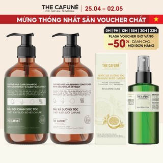 Combo dầu gội, xịt bưởi Cafuné giúp mọc tóc, chống gẫy rụng 480ml,150ml