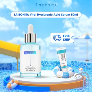 Serum HA dưỡng ẩm căng bóng & tăng độ đàn hồi -LA BONITA Vital Hyaluronic Acid Serum 50ml -Tặng Sữa rửa mặt 100ml