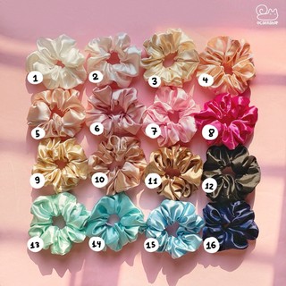 Scrunchie lụa ,dây buộc tóc lụa trơn màu