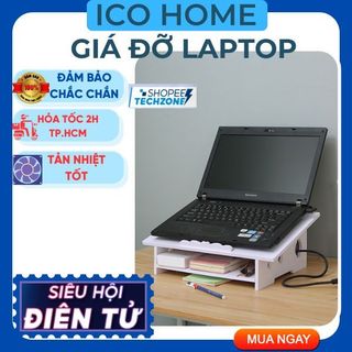 Giá Đỡ Laptop - Kệ Nâng Máy Tính Laptop, Máy Tính Bảng- Giá Đỡ Tản Nhiệt Laptop, có khay đựng tài liệu- ICO HOME