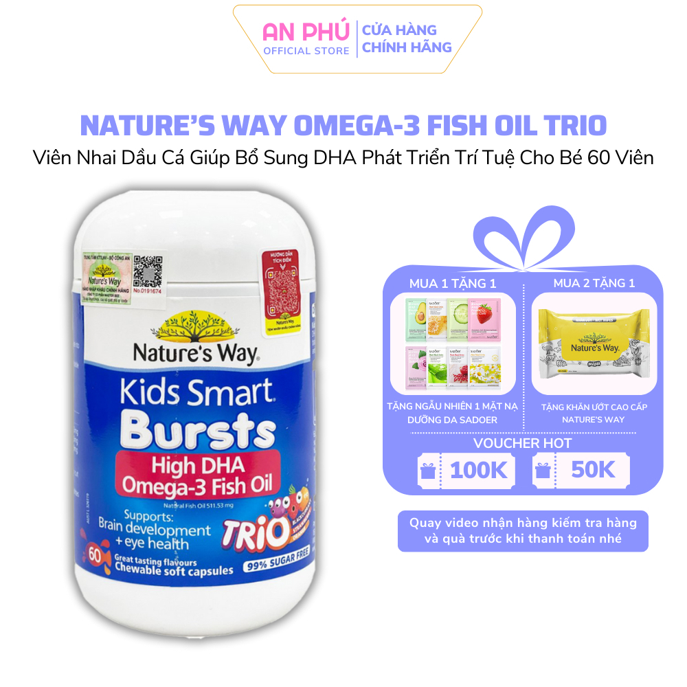 Nature's Way Omega-3 Fish Oil Trio - Bổ sung omega 3 cho bé