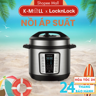 Nồi áp suất điện tử locknlock 6l 1000w ejp666slv , 11 chế độ cài sẵn, hẹn giờ nấu, giữ ấm - k-mall