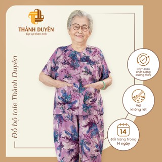  Đồ bộ Tole bà mặc nhà Thành Duyên bông tay con có 2 túi áo quần dài  thoáng mát   12-23 - 1546TCD 