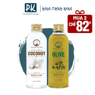 Dầu Dừa/ Dầu Olive ép lạnh ly tâm cao cấp PK 100ml, Chăm sóc da, dưỡng mi, massage giảm mỡ bụng