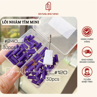 Set nhám tím mini + đầu mài lõi nhám móng - dụng cụ làm nail chuyên dụng