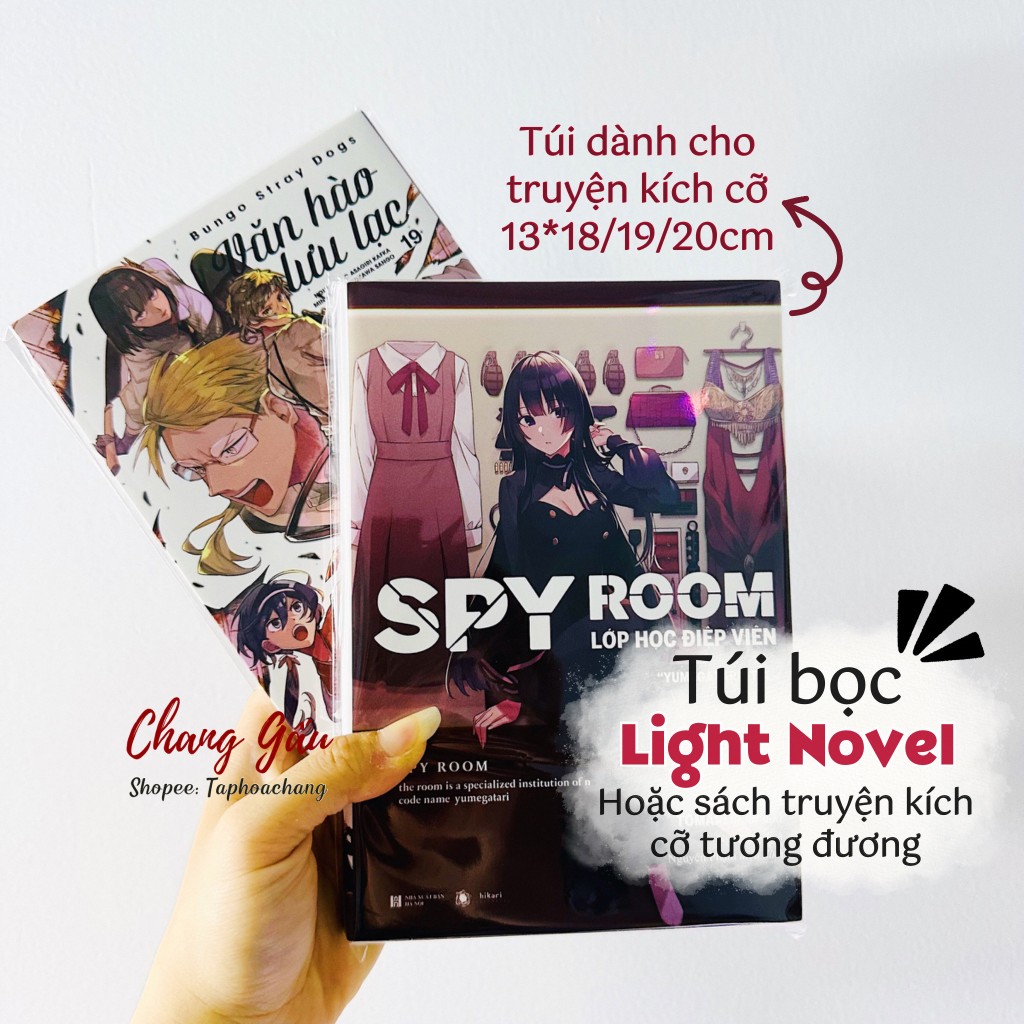 20 túi bọc Light Novel có dán chống bụi khổ sách 13*19cm - Túi bọc sách light novel