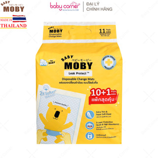 [HSD: T2/2027] Miếng Lót Chống Thấm Sơ Sinh Moby Baby Cho Bé Gói 10+1 Miếng