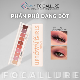  Bảng Phấn Mắt 10 Màu FOCALLURE Tone Chuẩn Ánh Nhũ Lấp Lánh Tặng Kèm Cọ FA-158 