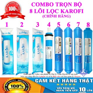 Trọn bộ Combo 8 lõi lọc nước Karofi chính hãng 12345678 - T33, Mineral, FarinFrared, Nanosilver