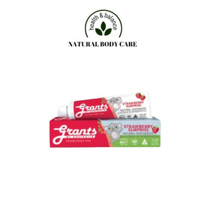 Kem đánh răng trẻ em thảo dược hữu cơ Grants dâu tây 75g bảo vệ răng sữa cho bé, ngăn ngừa răng sâu sún