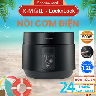 Nồi cơm điện LocknLock Compact Rice Cooker 1.2L EJR346BLK màu đen, có 5 chế độ nấu đa năng - K-MALL