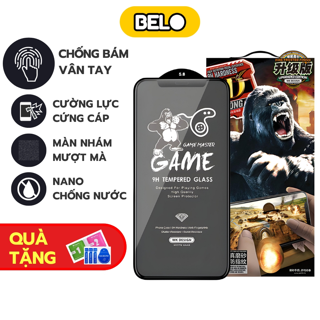 Kính cường lực iphone, cường lực chống vân tay, cường lực nhám iphone - Belo