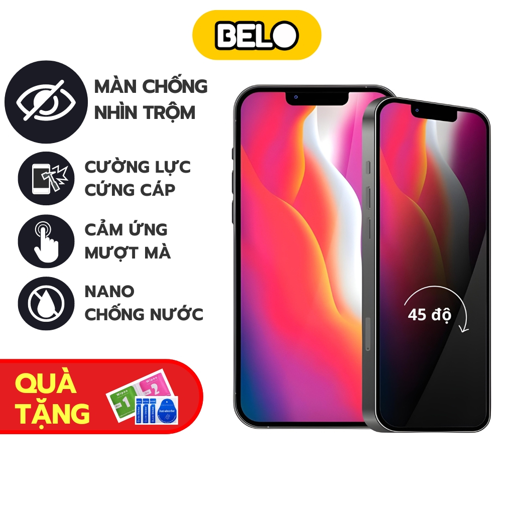 Kính cường lực iphone, cường lực chống nhìn trộm, kính chống nhìn trộm iphone – Belo