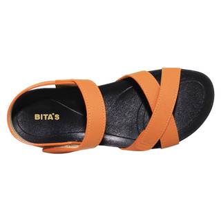 Sandal đế bằng nữ Bita's SHANA.05 (Trắng + Đen + Kem + Vàng bò)