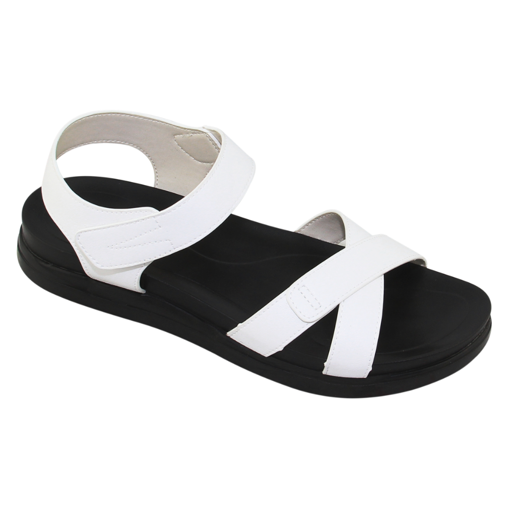 Sandal đế bằng nữ Bita's SHANA.05 (Trắng + Đen + Kem + Vàng bò)