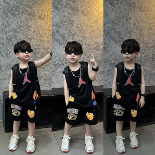 Bộ short ba lỗ Jordan 23 đen bé trai