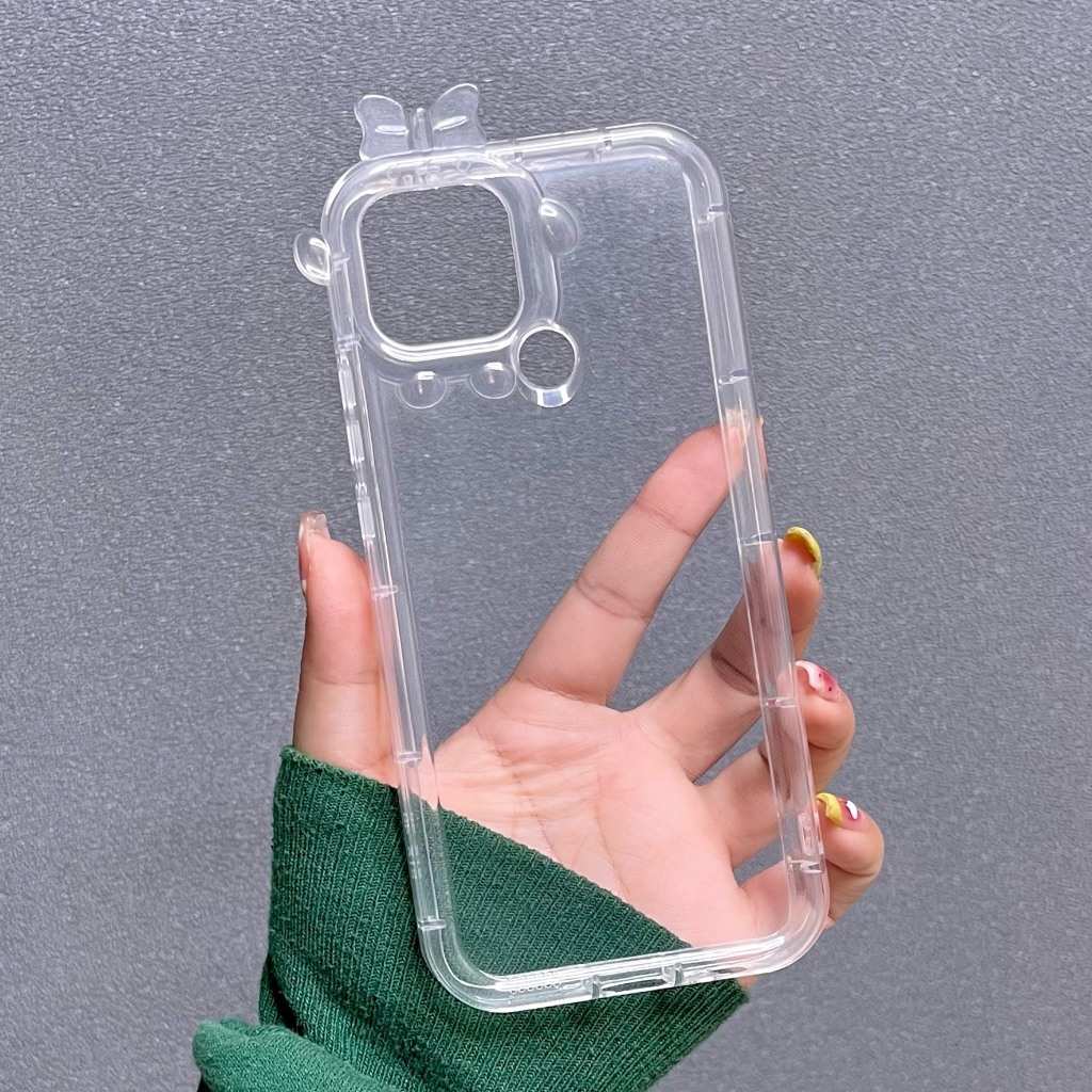 [ Oppo A15/A15S ] Ốp Lưng Nơ Trong Suốt