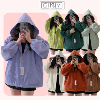 Áo khoác nhung tăm Ulzza 2 lớp TL-01 | chất liệu chống nắng Có Mũ, Form Rộng | Trẻ Trung, Năng Động| GinHouse
