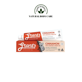 Kem đánh răng thảo dược hữu cơ Grants Cinnamon 110g kháng khuẩn, chảy máu chân răng, khử mùi hôi