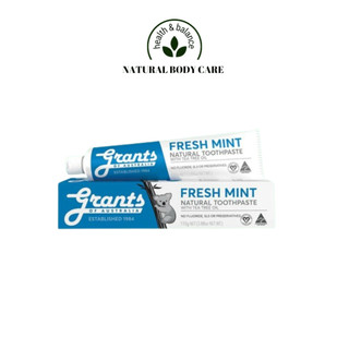 Kem đánh răng thảo dược hữu cơ Grants Freshmint 110g hơi thở thơm mát ngừa ê buốt, chảy máu chân răng
