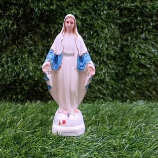 Tượng Đức Mẹ ban ơn cao 15cm chất liệu gốm sứ trang trí xe hơi để bàn quà tặng công giáo