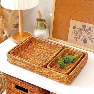 Khay mây đựng đồ ăn, vật dụng