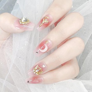 Móng tay giả đính đá sang chảnh, nail box thiết kế, MSY030, Nail xinh, Nail cô dâu