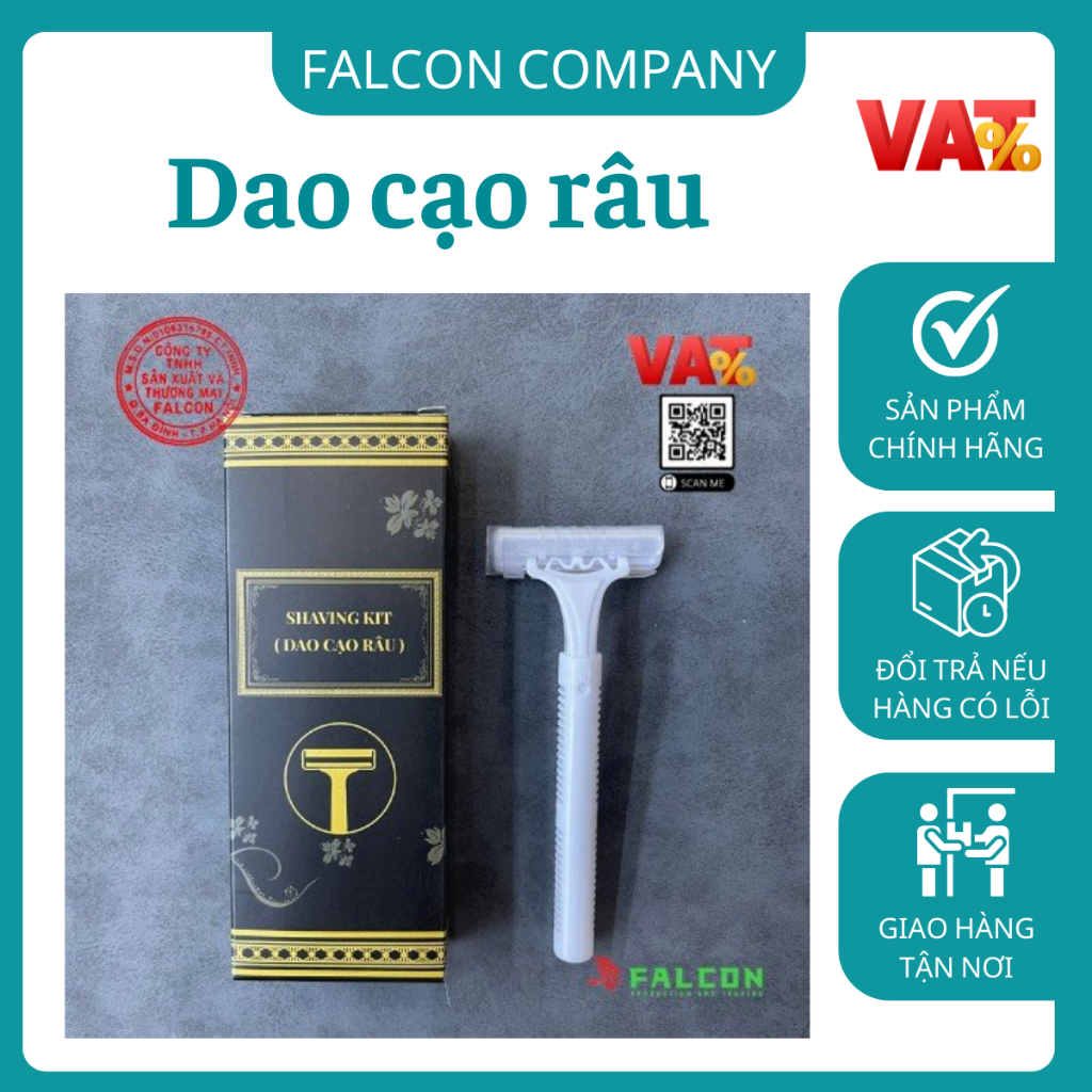 100 Dao cạo râu dùng 1 lần khách sạn, Dao cạo râu trắng sứ đóng hộp giấy đen vàng chuyên dụng cho nh