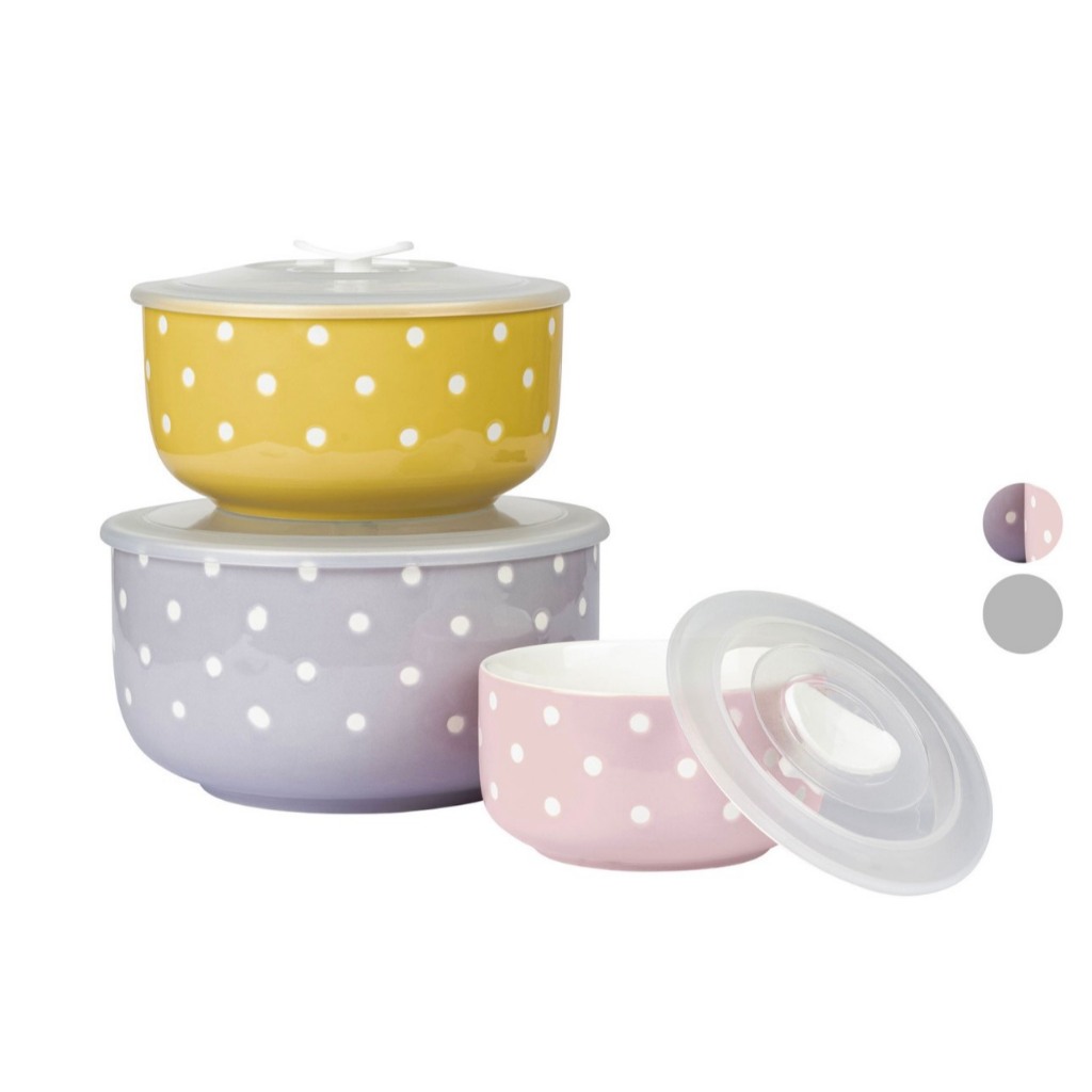 Set bát chấm bi Ernesto có nắp nhựa