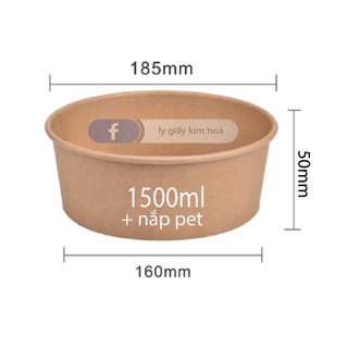 50 thố giấy kraft 1300ml, 1500ml