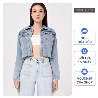 Áo Khoác Denim Lửng Dáng Rộng V-SIXTYFOUR V64- 121WD2044B1930