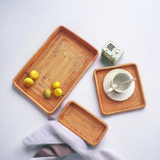Khay mây đựng đồ ăn, vật dụng