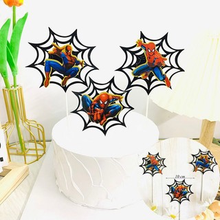 set cắm trang trí bánh [FREESHIP❤️] Set cắm người nhện - Trang trí bánh kem - HD Shop