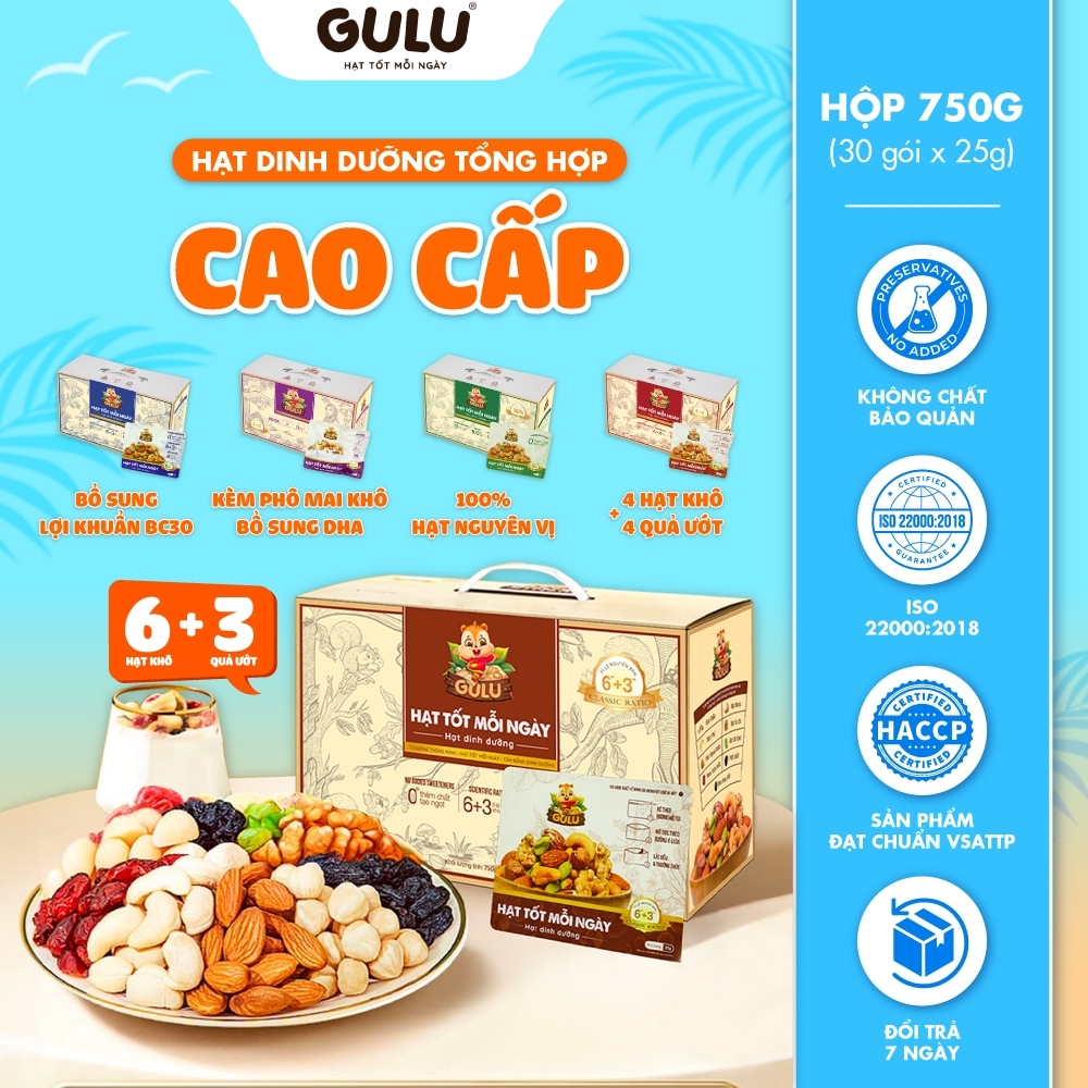 Hộp 750g Hỗn Hợp Dinh Dưỡng Cao Cấp GULU FOODS
