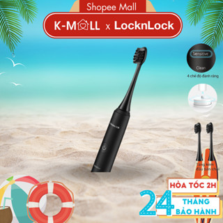 Bàn chải điện LocknLock ENR346 Màu Đen , sạc không dây , chống nước, tặng kèm 2 đầu chải - K-MALL