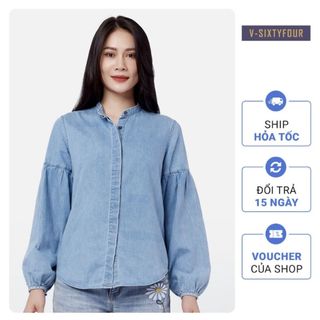 Áo Sơ Mi Cổ Trụ Dáng Rộng V-SIXTYFOUR V64- 121WD2034F1910