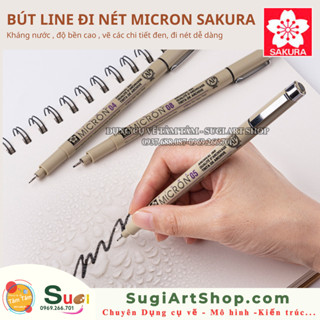 Bút line Micron, bút Line Sakura Micron kháng nước, mực đen